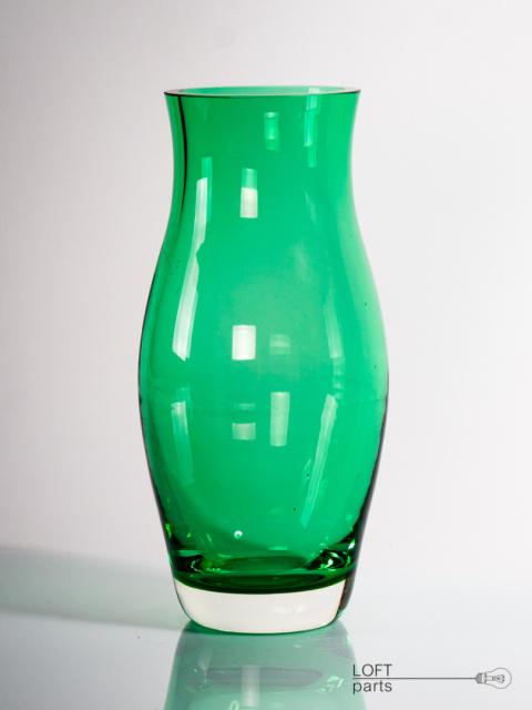 Green vase Zawiercie Glassworks