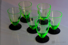 Uranium Glass Art Deco hortensja Glass