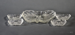zestaw deserowy motyl huta szkła ząbkowice